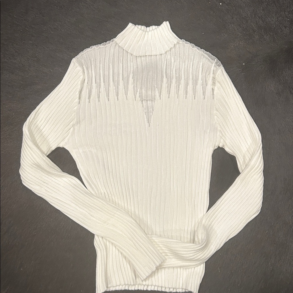 SHEIN White Ribbed Knit Top